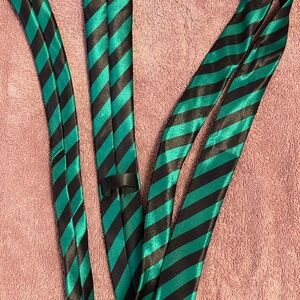 Striped Teal and Black Tie